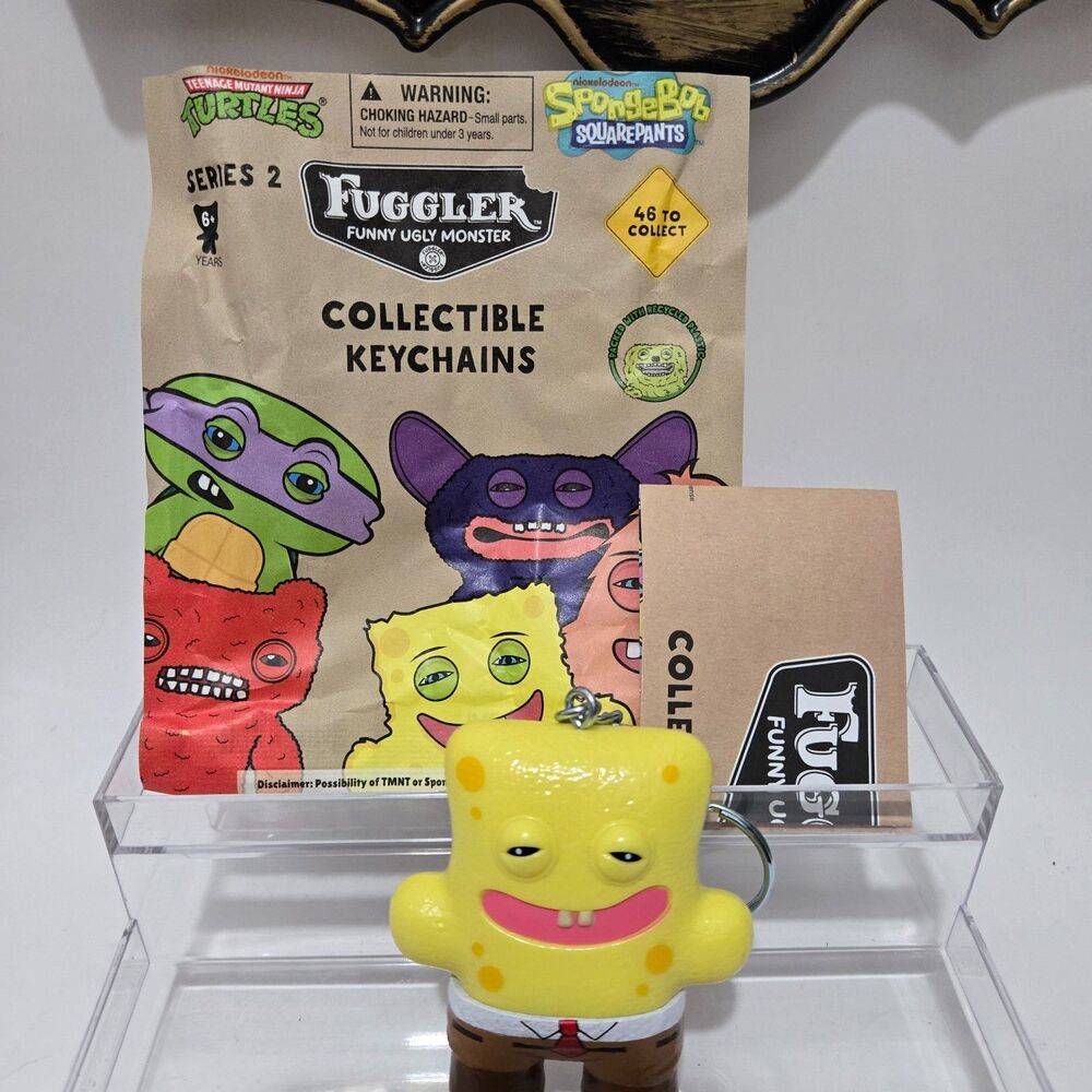 New Fuggler Series 2 Bag Clip Keychain Yellow Spongebob Squarepants Key Charm
